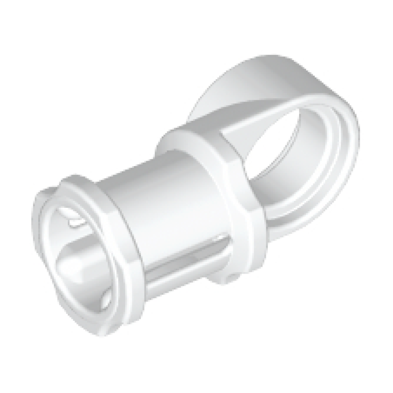 Technic As en Pin koppeling met Half Pin gat Glad White